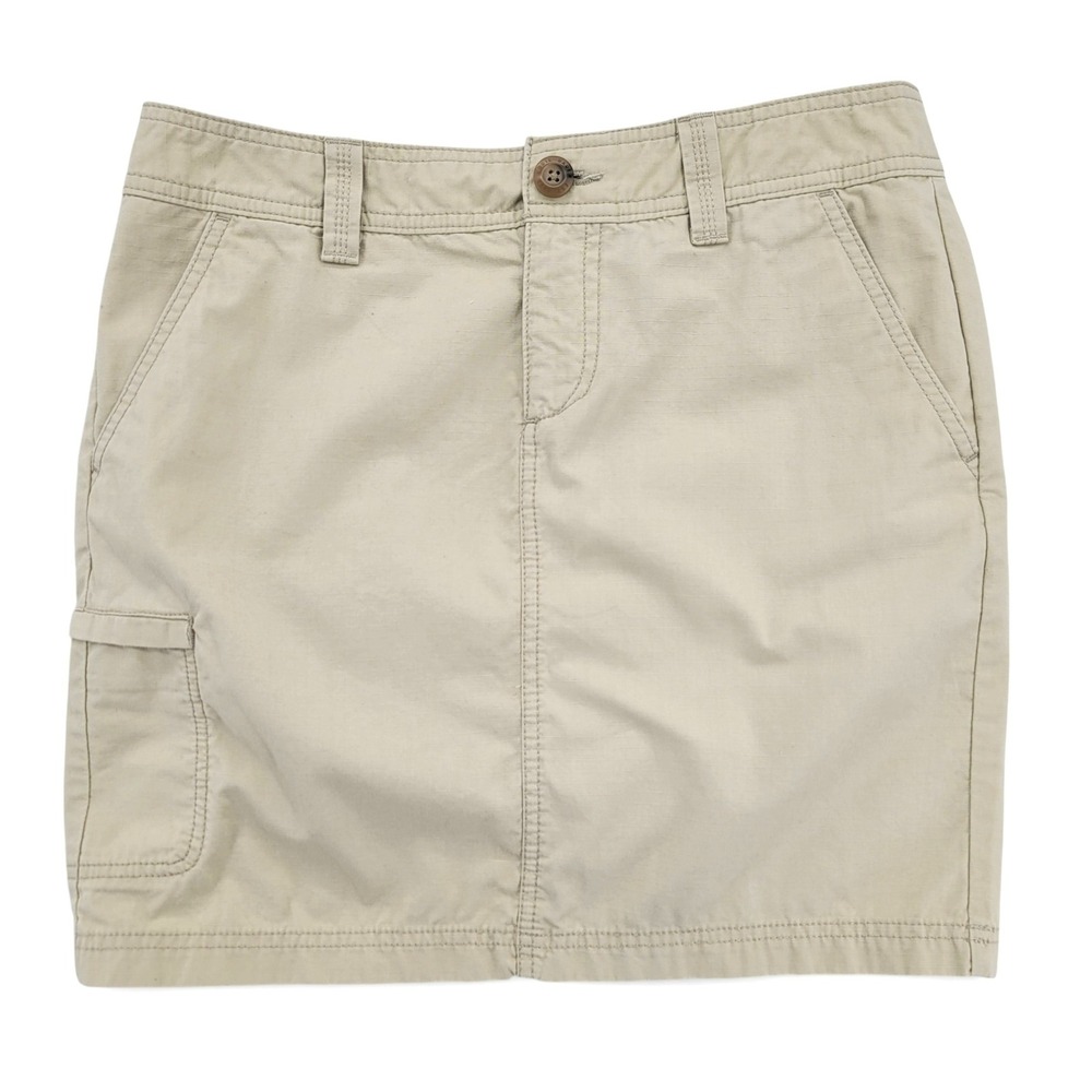 Eddie Bauer Womens 4‎ Skirt Cotton Blend Khaki Cargo Casual Outdoor
